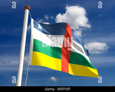 Central African Republic flag (with clipping path) Stock Photo