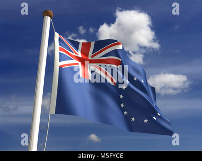 Cook Islands flag (with clipping path) Stock Photo