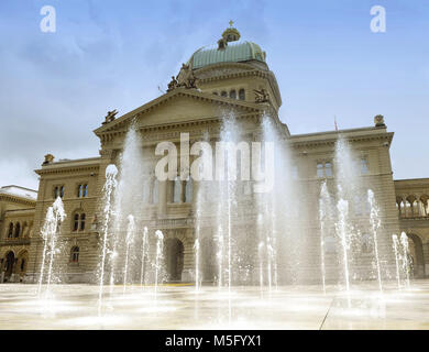 Swiss Parliament Building (Bundesplatz) in Bern, Switzerland. House of Parliament in Bern, Switzerland Stock Photo