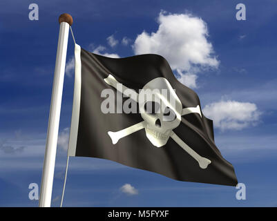 Skull flag (with clipping path) Stock Photo