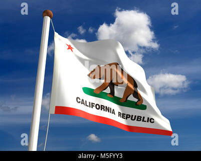 California flag (with clipping path) Stock Photo