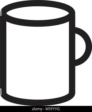 Cup icon thin line outline isolated on white background for your web and mobile app design, vector illustration Stock Vector