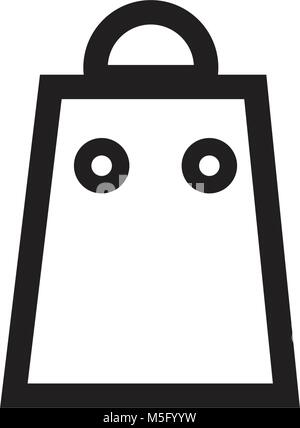 Shopping icon line outline isolated on white background for your web and mobile app design, vector illustration Stock Vector