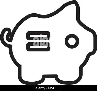 Piggy Bank icon line outline style isolated on white background for your web and mobile app design, vector illustration Stock Vector