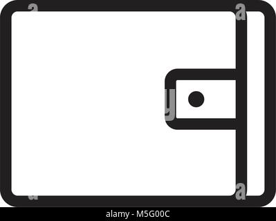 Wallet icon line outline style isolated on white background for your web and mobile app design, vector illustration Stock Vector