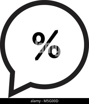 Percent in bubble icon line outline style isolated on white background for your web and mobile app design, vector illustration Stock Vector