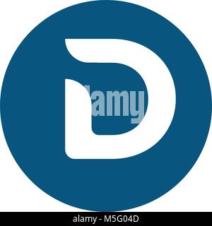 Abstract letter D logo vector font. Futuristic outline letter. High quality line single sign. Elegant creative white symbol on colorful background.Lat Stock Vector