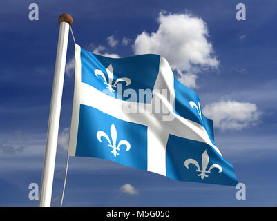 Quebec flag (with clipping path) Stock Photo