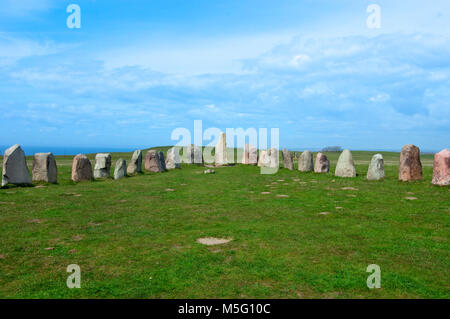 Ales stenar Ale's Stones, Archaeological Site in Southern Sweden. Stock Photo