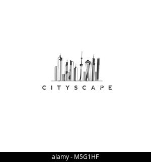 Modern cityscape vector design. Stock Vector