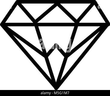 Diamond icon line outline style isolated on white background for your web and mobile app design, vector illustration Stock Vector