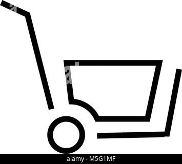 Shopping icon line outline style isolated on white background for your web and mobile app design, vector illustration Stock Vector