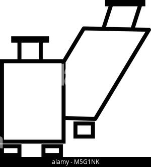 heater icon line outline style isolated on white background, the illustration is flat, vector, pixel perfect for web and print. Linear stokes and fill Stock Vector