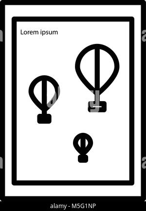 Wall poster or frame with smile icon line outline style isolated on white background, the illustration is flat, vector, pixel perfect for web and prin Stock Vector