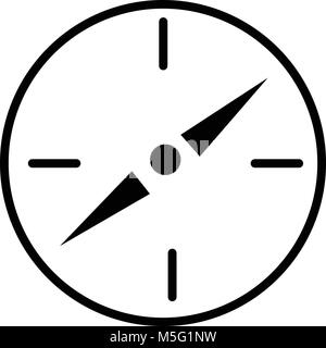 Compass icon line outline style isolated on white background, the illustration is flat, vector, pixel perfect for web and print. Linear stokes and fil Stock Vector