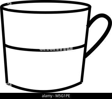 Cup icon line outline style isolated on white background, the illustration is flat, vector, pixel perfect for web and print. Linear stokes and fills. Stock Vector