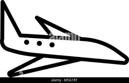 Airplane icon line outline style isolated on white background, the illustration is flat, vector, pixel perfect for web and print. Linear stokes and fi Stock Vector