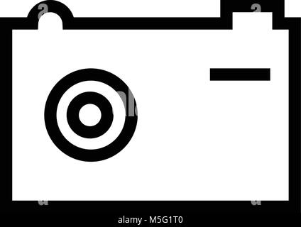 Camera icon line outline style isolated on white background, the illustration is flat, vector, pixel perfect for web and print. Linear stokes and fill Stock Vector