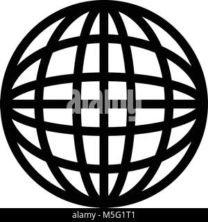 Earth icon line outline style isolated on white background, the illustration is flat, vector, pixel perfect for web and print. Linear stokes and fills Stock Vector