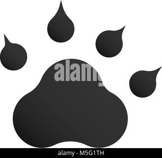 Dog or cat paw print icon line outline style isolated on white background, the illustration is flat, vector, pixel perfect for web and print. Linear s Stock Vector