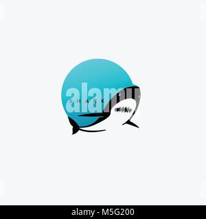 minimal shark logo design. Stock Vector