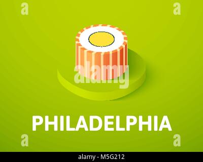 Philadelphia isometric icon, isolated on color background Stock Vector