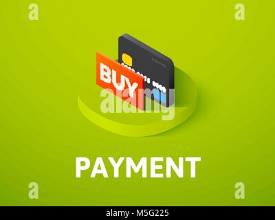 Payment isometric icon, isolated on color background Stock Vector