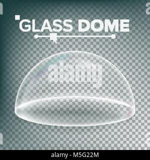 Dome Vector. Advertising, Presentation Glass Design Element. Template Mockup. Realistic Isolated Transparent Illustration Stock Vector