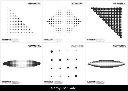 Universal Halftone Geometric Shapes For Design  Stock Vector