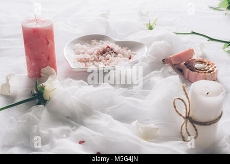 spa treatment on cheesecloth Stock Photo