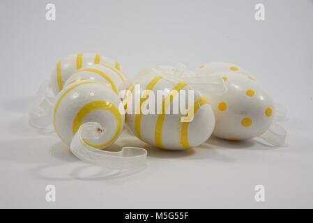 Decorative Easter eggs greeting card Stock Photo