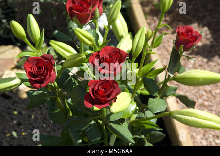 Grave jewelry, grave design, flowers Stock Photo