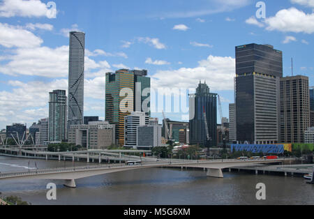 View from the Wheel of Brisbane showing cityscape and the Victoria Bridge, Brisbane, Australia Stock Photo