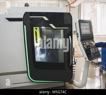 Metal working manufactory - Industrial remote control panel Stock Photo