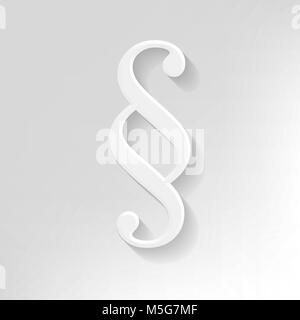 White paragraph symbol on gray - vector illustration Stock Vector