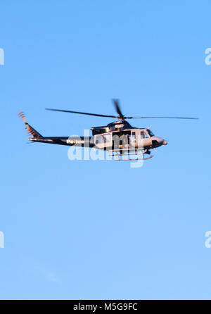 Sydney Harbour police patrol helicopter, Australia Stock Photo