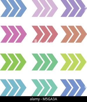 Arrow Icon Sign Set. Vector Illustration Stock Vector