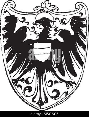 Eagle emblem as vector illustration on white background Stock Vector