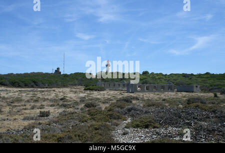 Lighthouse on top of Minto Hill, Robben Island, Cape Town, South Africa Stock Photo