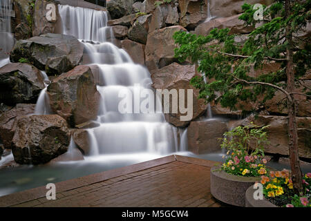 WA13655-00...WASHINGTON - The UPS, (United Parcel Service), Waterfall Garden Park in the Pioneer Square area of downtown Seattle. Stock Photo