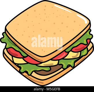 delicious sandwish fast food icon Stock Vector