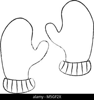 Winter gloves object vector illustration flat design Gloves icon Work ...