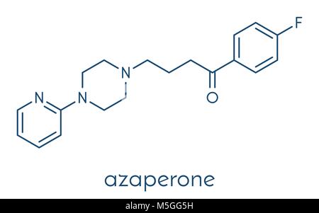 Azaperon Azaperone antipsychotic drug molecule. Skeletal formula Stock Vector ...