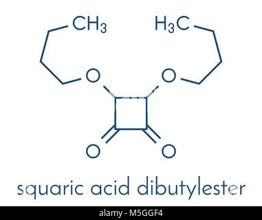 Squaric acid dibutyl ester drug molecule. Skeletal formula. Stock Vector