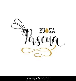 Buona Pasqua. Lettering. Translation from Italian: Happy Easter. quote to design greeting card, poster, banner, printable wall art, t-shirt and other, Stock Vector