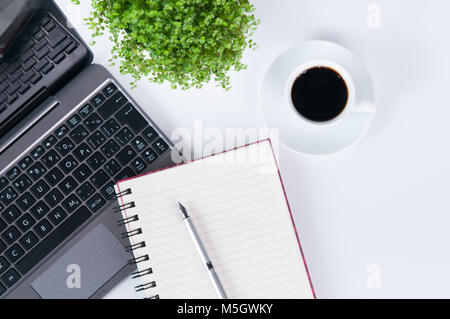 top down view of a desk top Stock Photo