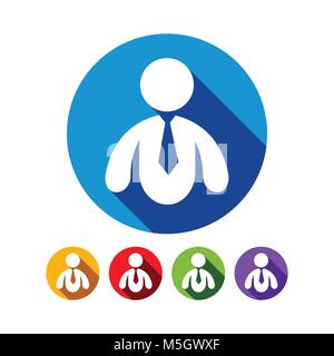 Abstract Business Man Flat Graphic Icon Set Design Stock Vector