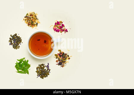 Cup of tea, placer of dry fruit tea Stock Photo