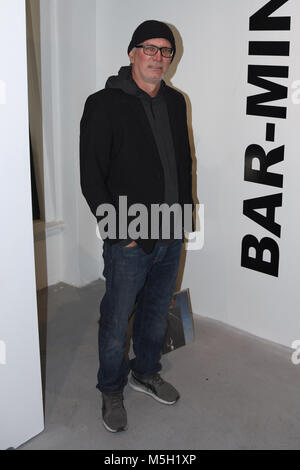 Los Angeles, USA. 22nd Feb, 2018. Artist Bill Barminski at Bill Barminski 30 year Retrospective VIP preview party at Castelli Art Space in Los Angeles California on February 22, 2018. Credit: The Photo Access/Alamy Live News Stock Photo