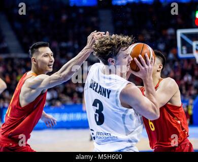 Dongguan, Dongguan, China. 23rd Feb, 2018. Dongguan, CHINA-23rd February 2018: New Zealand men's basketball team defeats Chinese team 82-73 at the 2019 FIBA Basketball World Cup Qualification in Asia in Dongguan, south China's Guangdong Province. Credit: SIPA Asia/ZUMA Wire/Alamy Live News Stock Photo